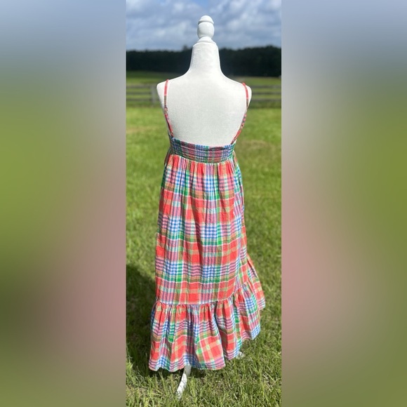 J. Crew Babydoll Midi Sundress XS Plaid Bohemian Cottagecore Preppy Country Y2K - Picture 3 of 8